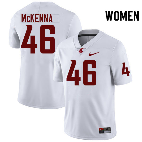 Women #46 Parker McKenna Washington State Cougars College Football Jerseys Stitched-White